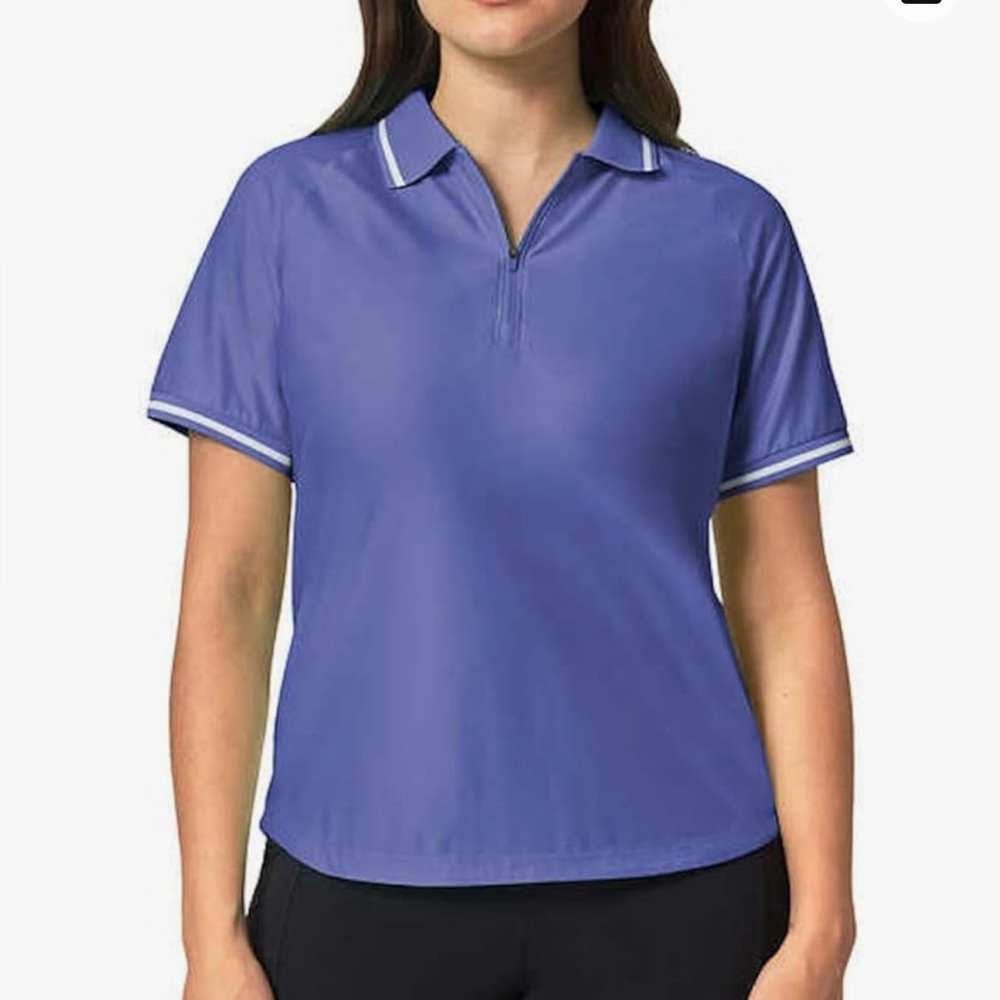 Mondetta Women's Active 1/4-Zip Short Sleeve Mesh Polo Shirt